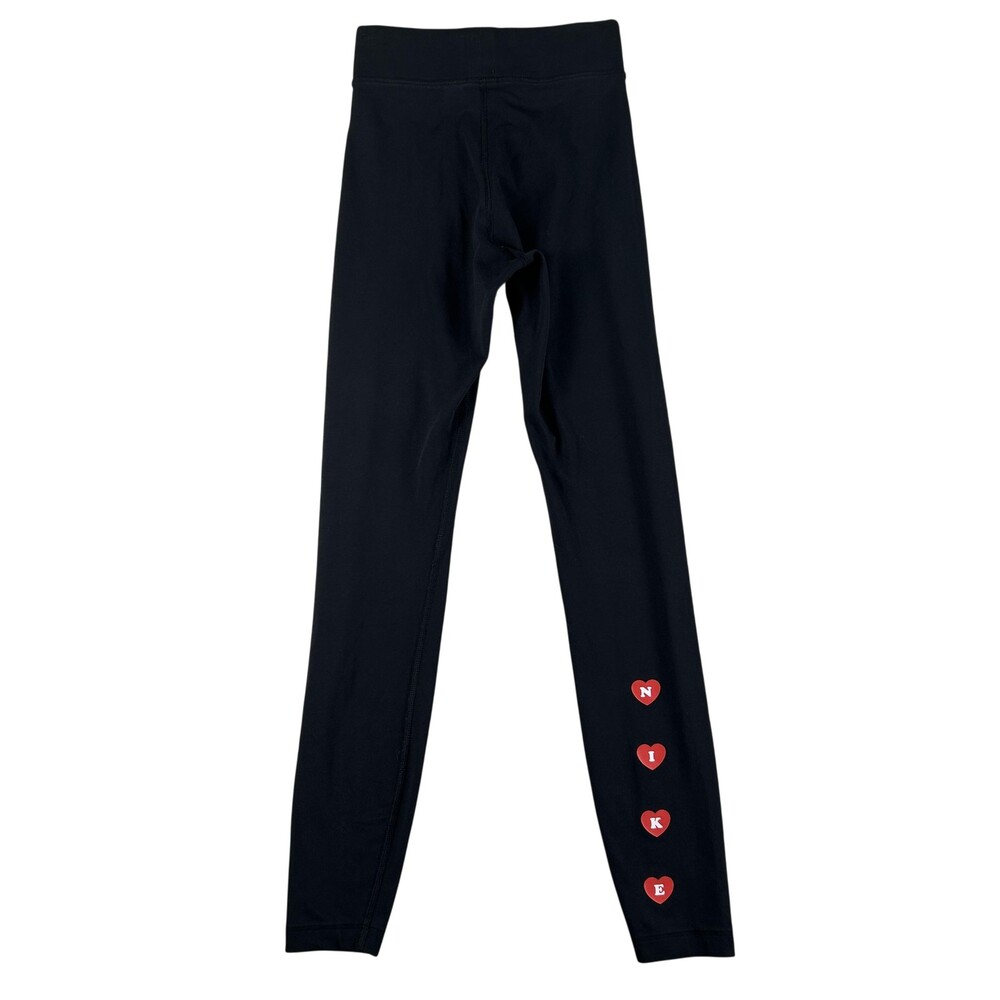 Nike Leggings Womens XS Valentine Heart Lips Graphic Mid Rise Stretch Love Theme